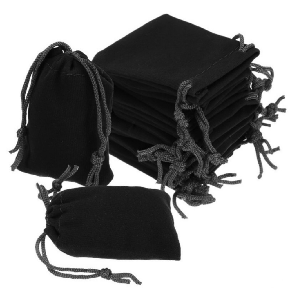 Black Velvet Drawstring Bags